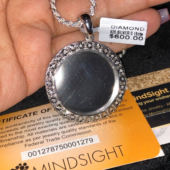 REAL DIAMOND MEMORY PENDANT not c not lab made not fake Huge sale Black Friday - Picture 4 of 8